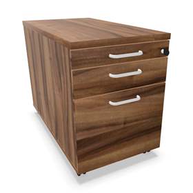 Fahrbarer Container, 2 Schubladen + Registratur, Farbe Nussbaum, H x B x T: 600 x 430 x 800 mm