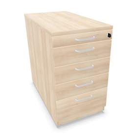 Anbau-Container, 5 Schubladen, Farbe Akazie, H x B x T: 740 x 430 x 800 mm