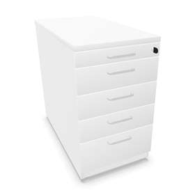 Anbau-Container, 5 Schubladen, Farbe weiß, H x B x T: 740 x 430 x 800 mm