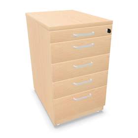 Anbau-Container, 5 Schubladen, Farbe Ahorn, H x B x T: 740 x 430 x 600 mm