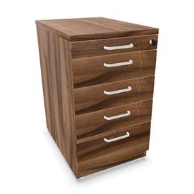 Anbau-Container, 5 Schubladen, Farbe Nussbaum, H x B x T: 740 x 430 x 600 mm