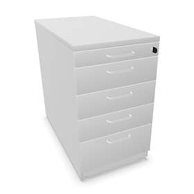 Anbau-Container, 5 Schubladen, Farbe Lichtgrau, H x B x T: 740 x 430 x 800 mm