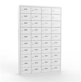 Dulap metalic pentru vestiar cu compartimente, sudat, 4x10 compartimente, HxLxl: 1800x1200x300 mm, gri RAL7035 / gri RAL7035