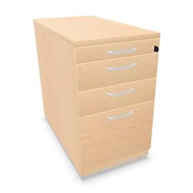 Anbau-Container, 3 Schubladen+Registratur, Farbe Ahorn, H x B x T: 740 x 430 x 800 mm