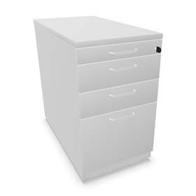 Anbau-Container, 3 Schubladen+Registratur, Farbe Lichtgrau, H x B x T: 740 x 430 x 800 mm