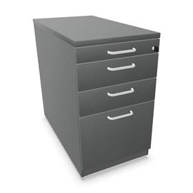 Anbau-Container, 3 Schubladen+Registratur, Farbe Dunkelgrau, H x B x T: 740 x 430 x 800 mm