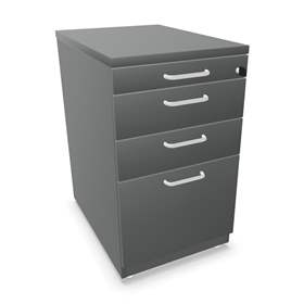 Anbau-Container, 3 Schubladen+Registratur, Farbe Dunkelgrau, H x B x T: 740 x 430 x 600 mm