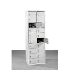 Dulap metalic pentru vestiar cu compartimente, sudat, 2x10 compartimente, HxLxl: 1800x600x300 mm, gri RAL7035 / gri RAL7035