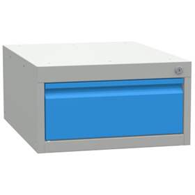 Box container - dulap banc masă de atelier - modul corp dulap cu sertare atașabil banc lucru, HxLxl: 262x480x610 mm, 1 sertar, RAL7035/512