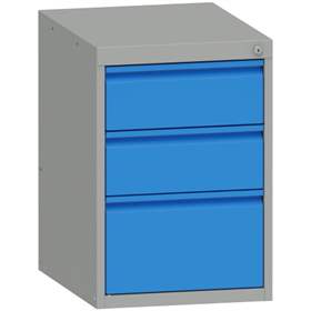 Box container - dulap banc masă de atelier - modul corp dulap cu sertare, HxLxl: 700x480x610 mm, 3 sertare