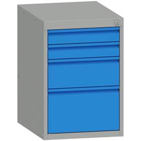 Box container - dulap banc masă de atelier - modul corp dulap cu sertare, HxLxl: 700x480x610 mm, 4 sertare