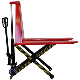 Scherengabelhubwagen, Tragfähigkeit 1000 kg, Hubhöhe 85-800 mm, Polyurethanreifen