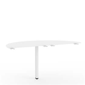 Anbautisch mit Stützfuss STEEL 1600 x 800 mm, Tischplatte Lichtgrau