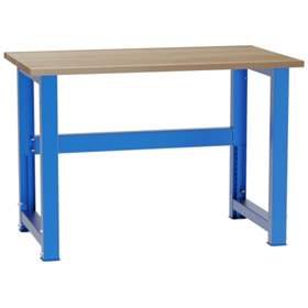 Banc de lucru atelier cu reglare pe înălțime LxlxH 1200x700x827-1027 mm Kovona, albastru RAL5012