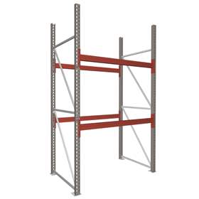 Paletový regál MULTIPAL, v x h: 2700 x 1100 mm, 2 páry nosníků 1825 mm, nosnost buňky 2200 kg, základní