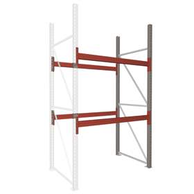 Paletový regál MULTIPAL, v x h: 2700 x 1100 mm, 2 páry nosníků 1825 mm, nosnost buňky 2200 kg, přídavný