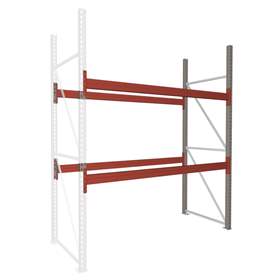 Paletový regál MULTIPAL, v x h: 2700 x 1100 mm, 2 páry nosníků 2700 mm, nosnost buňky 1500 kg, přídavný