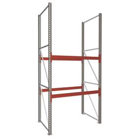 Paletový regál MULTIPAL, v x h: 3300 x 1100 mm, 2 páry nosníků 1825 mm, nosnost buňky 2200 kg, základní
