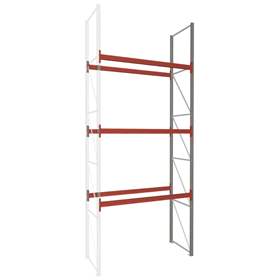 Paletový regál MULTIPAL, v x h: 5500 x 1100 mm, 3 páry nosníků 2700 mm, nosnost buňky 1500 kg, přídavný