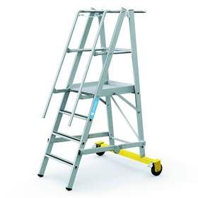 Scara mobila pliabila cu platforma de stationare inaltime platforma 1 m si 4 fuscele trepte