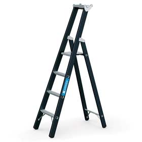 Scară dublă cu urcare pe 1 tronson, portanță max. 250 kg, înălțime 1870 mm, 4 fuscele/trepte