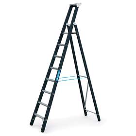 Stehleiter, einseitig begehbar, Belastung 250 kg, Höhe 2990 mm, 8 Stufen