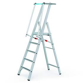 Plattformleiter mit Handlauf, klappbar, 5 Stuffen