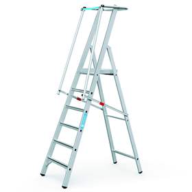 Plattformleiter mit Handlauf, klappbar, 6 Stuffen