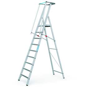 Plattformleiter mit Handlauf, klappbar, 9 Stuffen