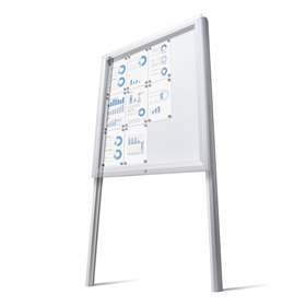 Sloupky pro venkovní vitrínu Premium, pro zabetonování, výška 2500 mm, bal. 2 ks