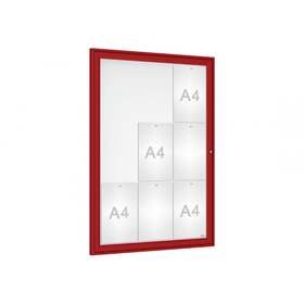 Informační vitrína venkovní, 1050 x 750 mm, barva bordó RAL3004