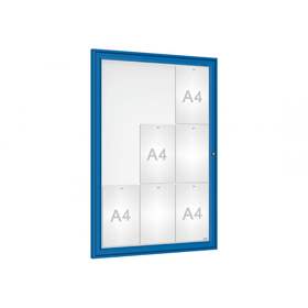 Informační vitrína venkovní, 1050 x 750 mm, barva modrá RAL5010