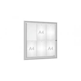 Informační vitrína venkovní, 750 x 750 mm, eloxovaný hliník