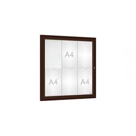Informační vitrína venkovní, 750 x 750 mm, barva hnědá RAL8017