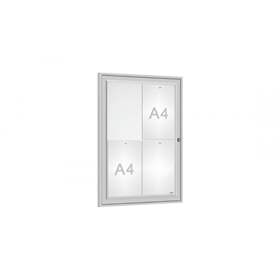 Informační vitrína venkovní, 750 x 550 mm, eloxovaný hliník