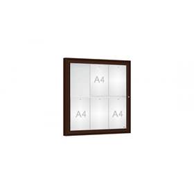 Vitrína venkovní 'Klasik', 750 x 750 mm, barva hnědá RAL8017