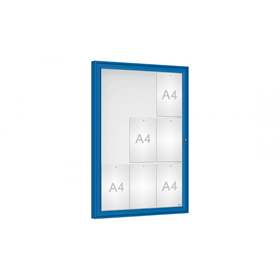 Vitrína venkovní 'Klasik', 1050 x 750 mm, barva modrá RAL5010