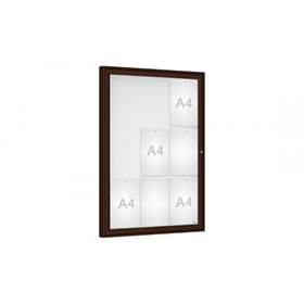 Vitrína venkovní 'Klasik', 1050 x 750 mm, barva hnědá RAL8017