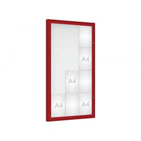 Vitrína venkovní 'Klasik', 1350 x 750 mm, barva bordó RAL3004