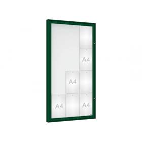 Vitrína venkovní 'Klasik', 1350 x 750 mm, barva zelená RAL6005