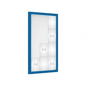 Vitrína venkovní 'Klasik', 1350 x 750 mm, barva modrá RAL5010