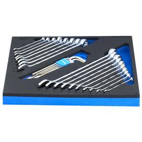 Ringgabelschlüssel- (6-24) und Sechskantstiftschlüssel-Set (1,5-10), UNIOR, lange Ausführung, 27 St.