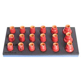 Set capete chei tubulare 1/2", izolate, (8-32) UNIOR - 18 piese