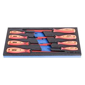 Elektriker-Schraubendreher-Set m. 3-Komponentengriff, PH + PZ, schutzisoliert UNIOR - 8 St.