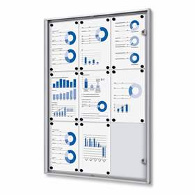 Informační vitrína, bílá magnetická zadní stěna, pro počet listů 9xA4