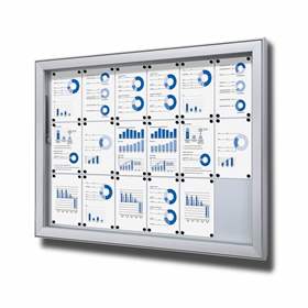 Venkovní vitrína Premium, hloubka 68 mm, magnetická zadní stěna, pro počet listů 18xA4