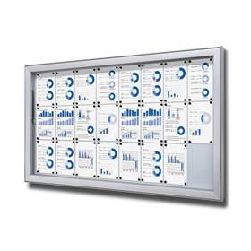 Venkovní vitrína Premium, hloubka 68 mm, magnetická zadní stěna, pro počet listů 24xA4