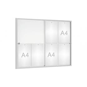 Vnitřní vitrína 'Reference', 750 x 1000 mm, zadní stěna plech, rám eloxováný hliník