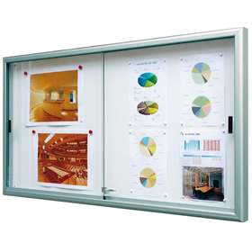 Vnitřní vitrína 'Classique', 1050 x 1800 mm, zadní stěna plech, rám eloxovaný hliník