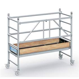 Modulares Aluminium-Gerüst mit Räder, Plattform 1,8 x 0,6 m, Plattformhöhe 0,55 m